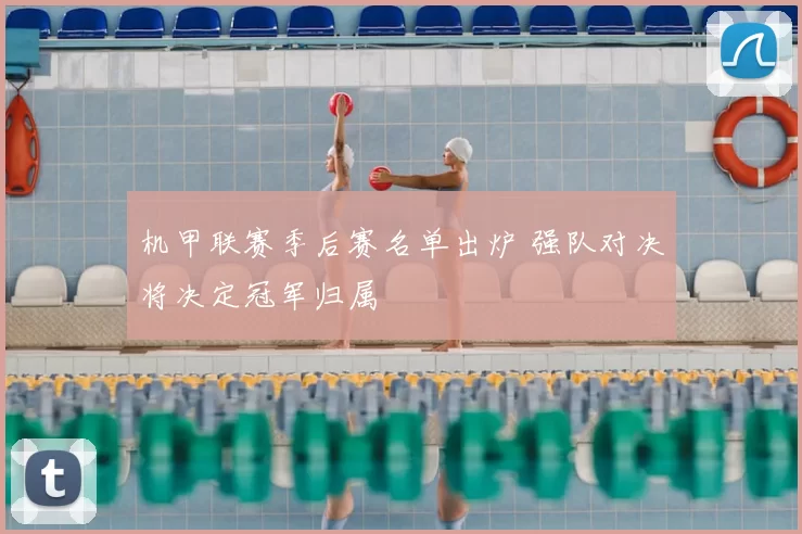 机甲联赛季后赛名单出炉 强队对决将决定冠军归属